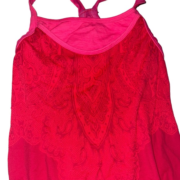 Athleta Pink Paisley Tank Top with Bulit In Bra - Picture 4 of 6